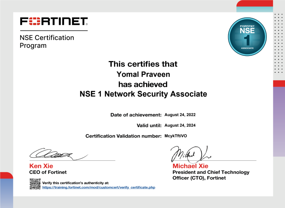 Network Security Associate Level 1